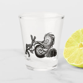 Vaso De Chupito Esbozo de la vida marina - pila de conchas