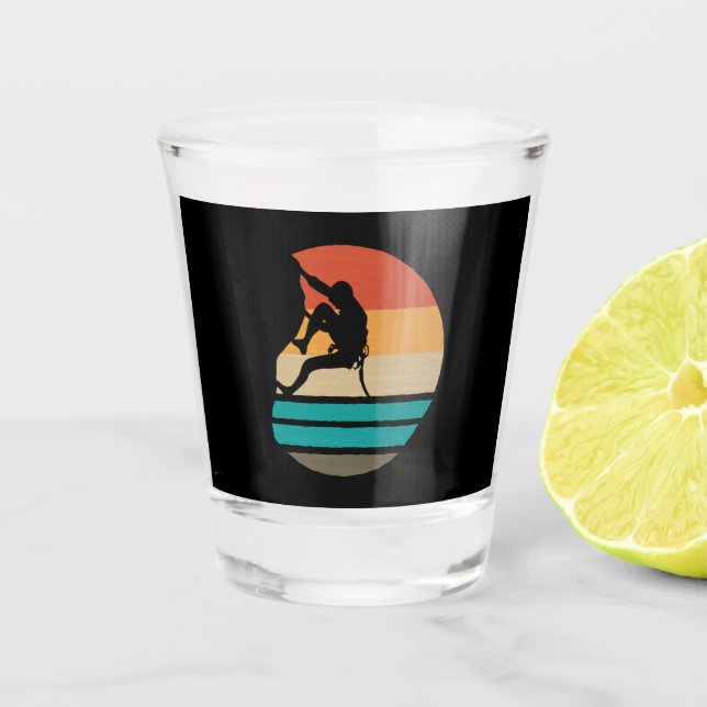 Vaso De Chupito Escalada en roca Retro  (Anverso)