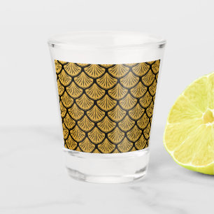Vaso De Chupito Escalas de sirenas Art Deco - Negro y oro