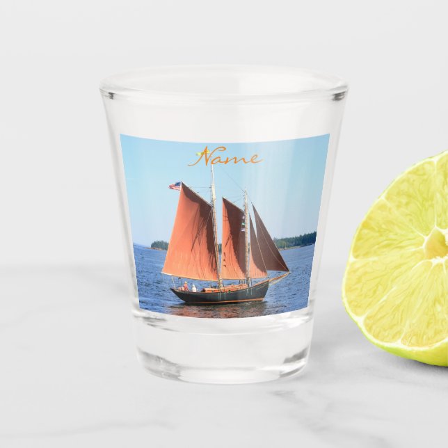 Vaso De Chupito Escena del barco de vela Thunder_Cove (Anverso)