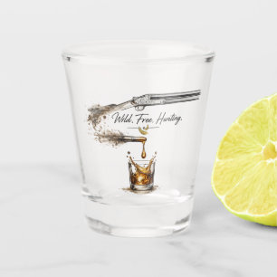 Vaso De Chupito Escopeta de caza salvaje y libre y bala al arte de