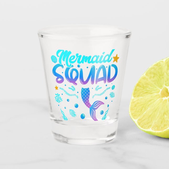 Vaso De Chupito Escuadrón De Sirenas Del Cumpleaños (Anverso)
