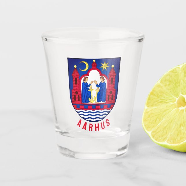 Vaso De Chupito Escudo de armas de Aarhus - DINAMARCA (Anverso)