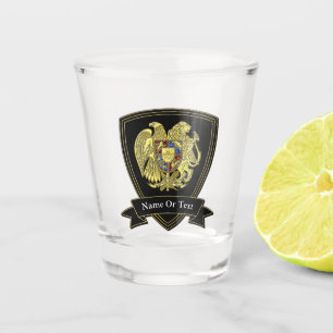 Vaso De Chupito Escudo de armas de Armenia y su texto