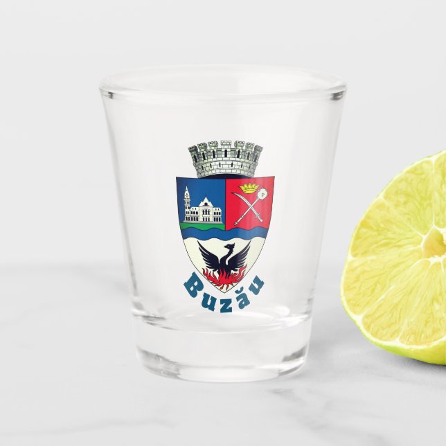 Vaso De Chupito Escudo de armas de Buzău, Rumania (Anverso)