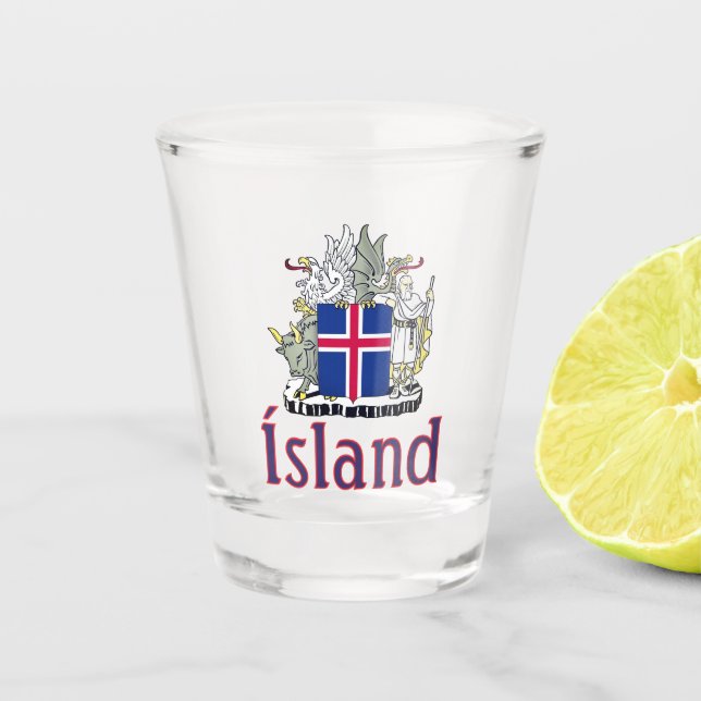Vaso De Chupito Escudo de Armas de Islandia (Anverso)