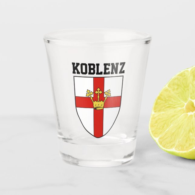 Vaso De Chupito Escudo de armas de Koblenz, Alemania (Anverso)