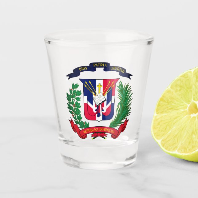Vaso De Chupito Escudo de armas de la República Dominicana (Anverso)