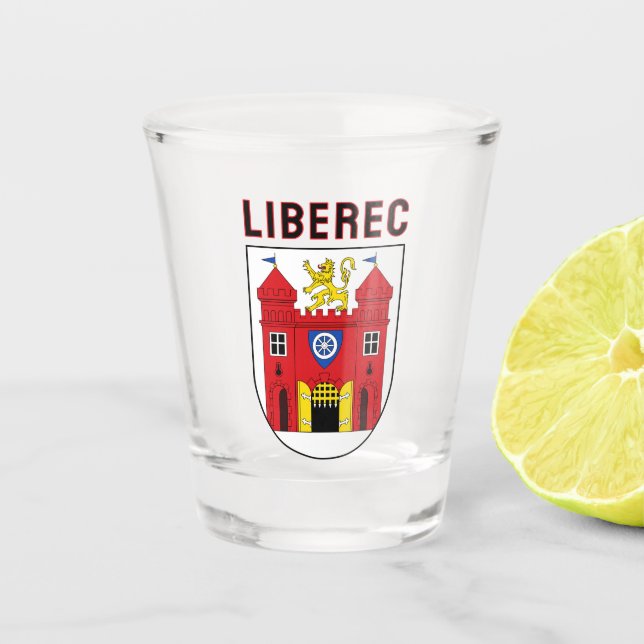 Vaso De Chupito Escudo de Armas de Liberec, República Checa (Anverso)