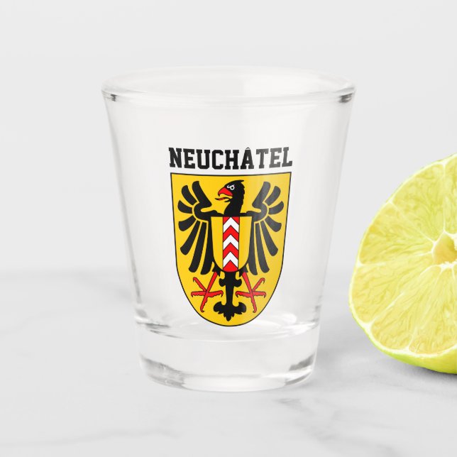 Vaso De Chupito Escudo de armas de Neuchâtel, Suiza (Anverso)