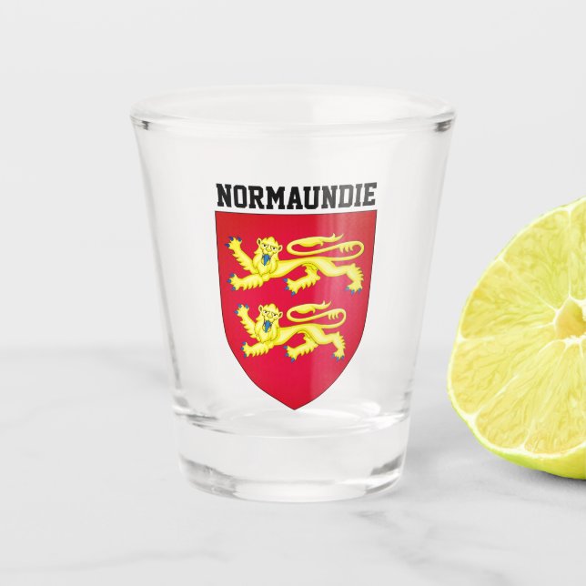 Vaso De Chupito Escudo de armas de Normandía - FRANCIA (Anverso)