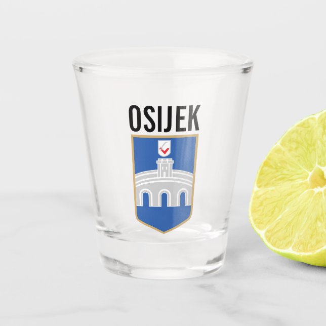 Vaso De Chupito Escudo de armas de Osijek, Croacia (Anverso)