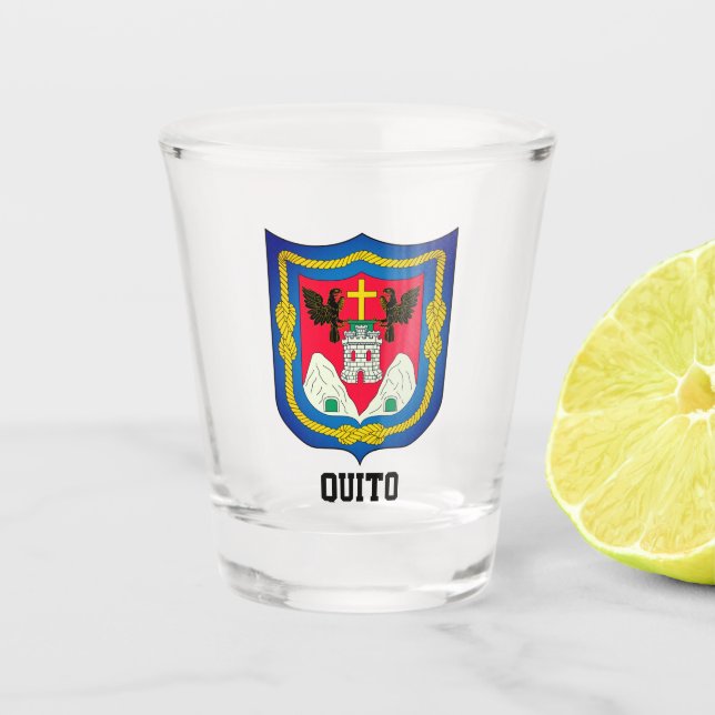 Vaso De Chupito Escudo de armas de Quito, Ecuador (Anverso)