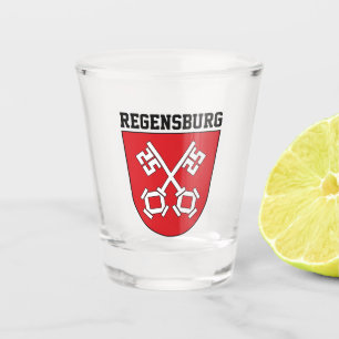 Vaso De Chupito Escudo de armas de Regensburg, Alemania, vidrio ca