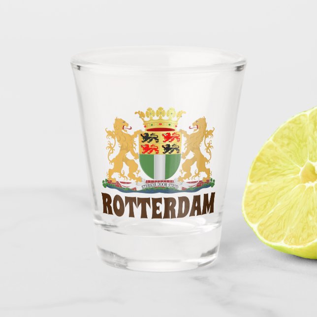 Vaso De Chupito Escudo de armas de Rotterdam, Países Bajos (Anverso)