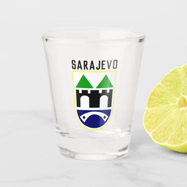 Vaso De Chupito Escudo de armas de Sarajevo, Bosnia y Herzegovina (Anverso)