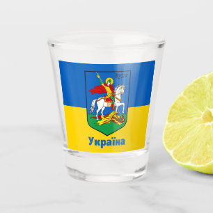 Vaso De Chupito Escudo de armas de Ucrania y Kiev, hierba de Knigh