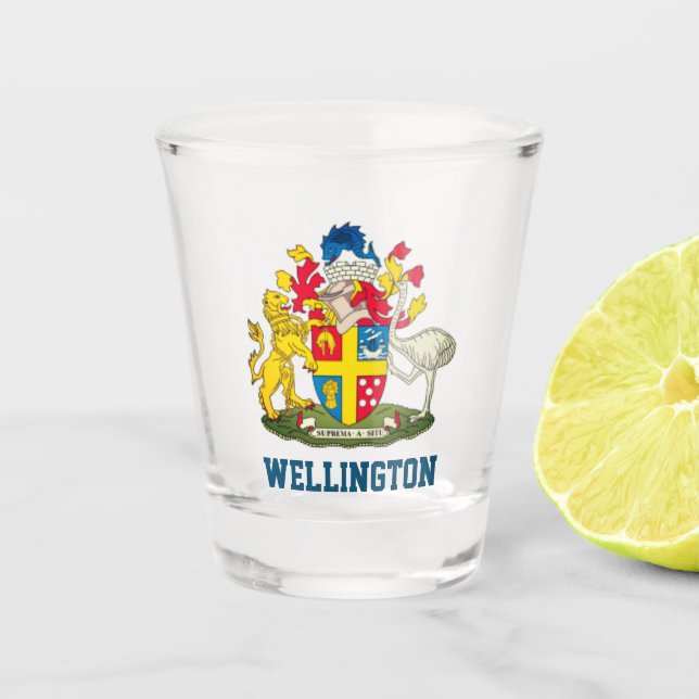 Vaso De Chupito Escudo de armas de Wellington, Nueva Zelandia (Anverso)