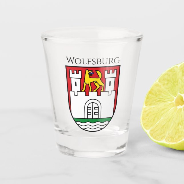 Vaso De Chupito Escudo de armas de Wolfsburg, Alemania (Anverso)