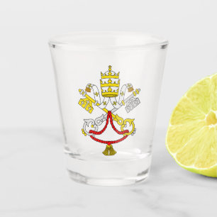 Vaso De Chupito Escudo de Armas del Vaticano Emblema de Arte Fino 