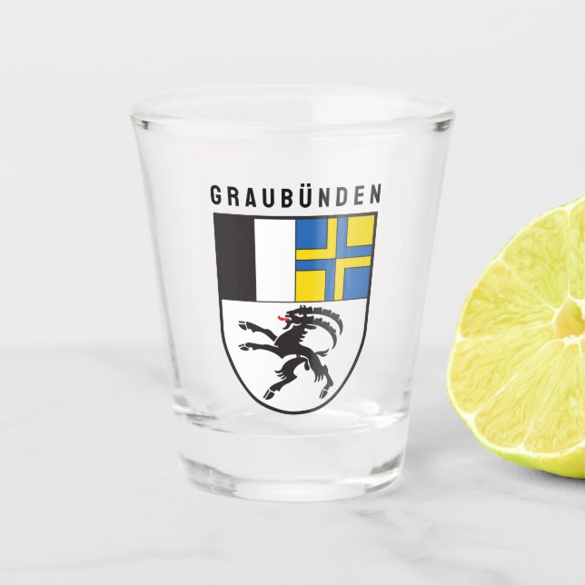 Vaso De Chupito Escudo de Cantón Graubünden, Suiza (Anverso)