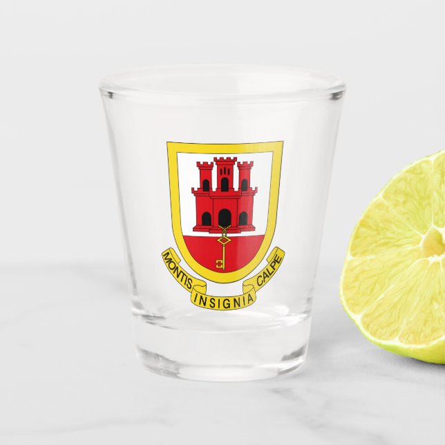 Vaso De Chupito Escudo de Gibraltar (Anverso)