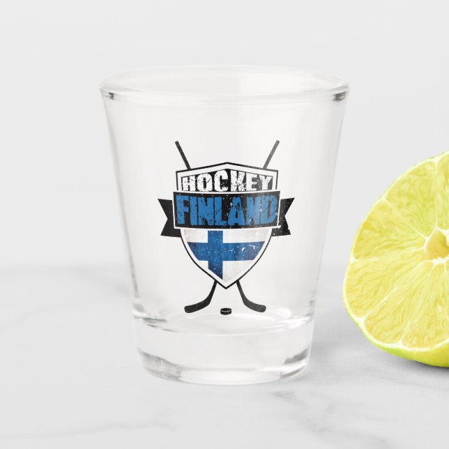 Vaso De Chupito Escudo de hockey finlandés Suomi (Anverso)