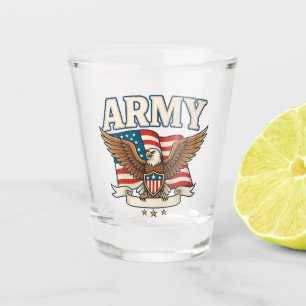 Vaso De Chupito Escudo de la Bandera del Ejército