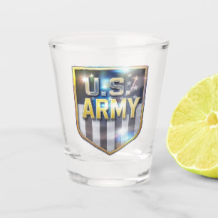 Vaso De Chupito Escudo de la bandera del ejército