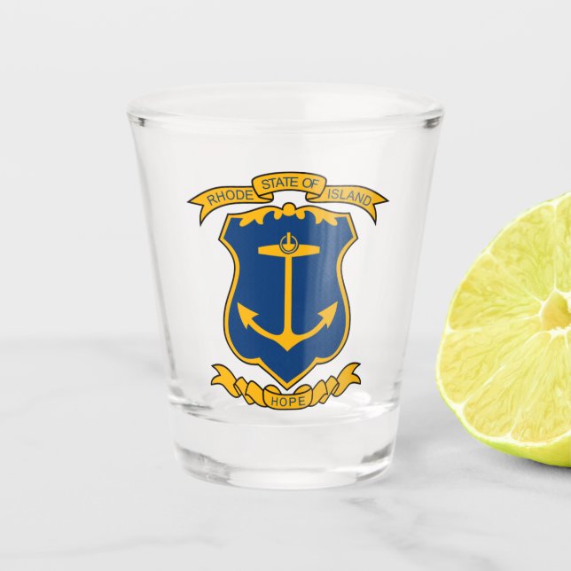 Vaso De Chupito Escudo de la isla Rhode (Anverso)