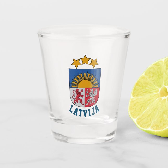 Vaso De Chupito Escudo de Letonia (Anverso)