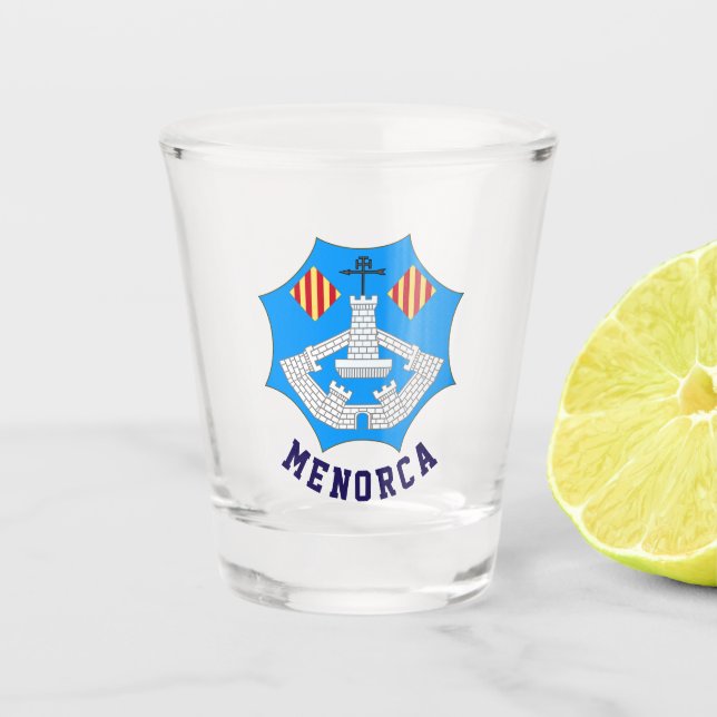 Vaso De Chupito Escudo de Menorca, España (Anverso)
