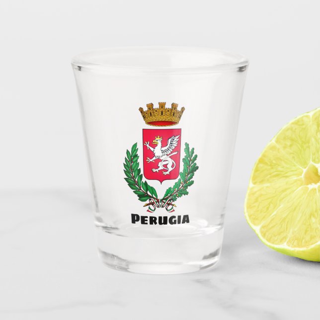 Vaso De Chupito Escudo de Perugia, Italia (Anverso)