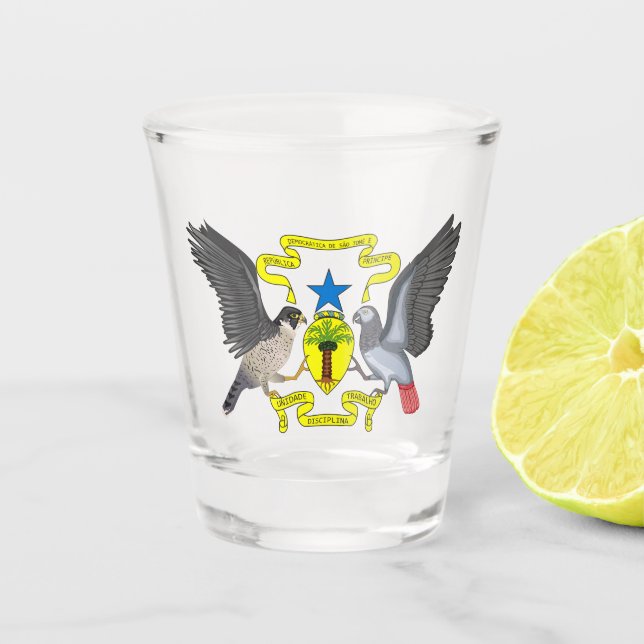 Vaso De Chupito Escudo de Santo Tomé y Príncipe (Anverso)