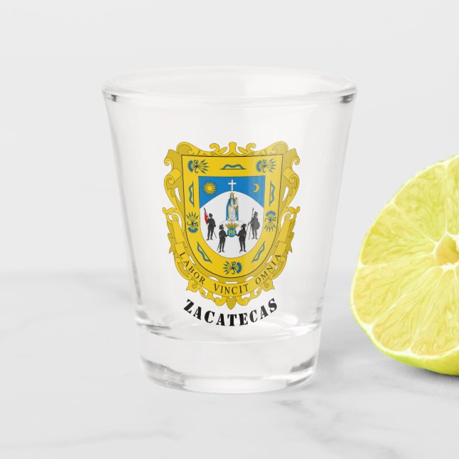 Vaso De Chupito Escudo de Zacatecas, México (Anverso)