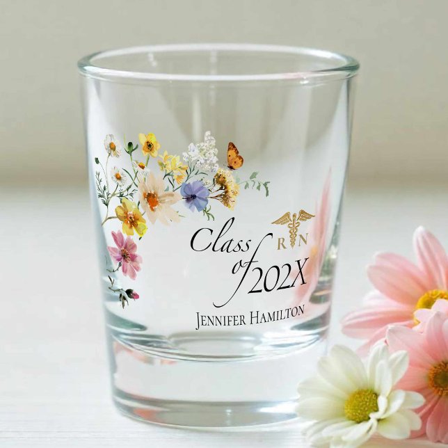 Vaso De Chupito Escuela de Enfermería de Flores Silvestres | Clase (Subido por el creador)