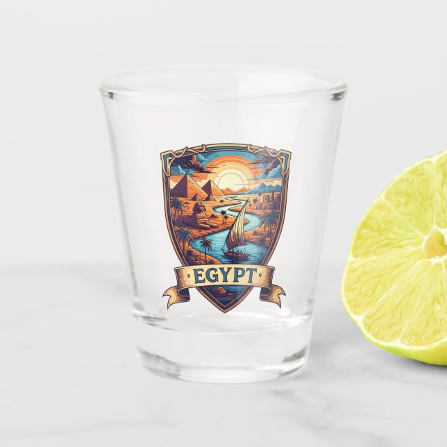Vaso De Chupito Esfinge de Egipto Pirámides de Giza (Anverso)