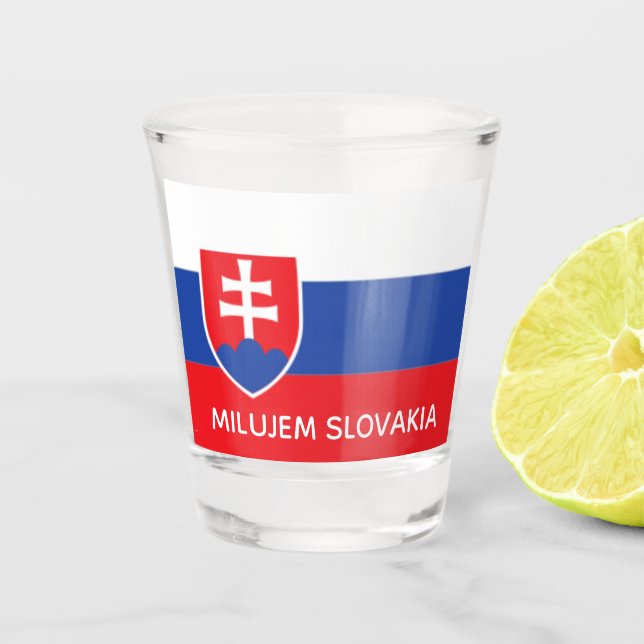 Vaso De Chupito Eslovaquia bandera eslovaca emblema Europa (Anverso)