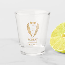 Vaso De Chupito Esmoquin con estampado de diamante en oro bruñido