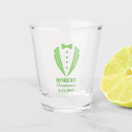 Vaso De Chupito Esmoquin de caballero con patrón de diamante verde