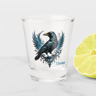 Vaso De Chupito Espectáculo negro majestuoso sentado sobre un ador