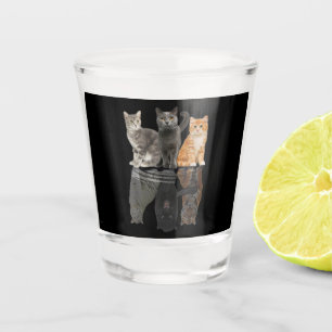 Vaso De Chupito Espejo de reflexión de gatos Puma Cheetah Tiger F