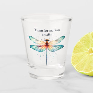 Vaso De Chupito Esperas de transformación - Dragonfly colorido