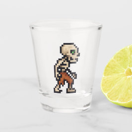 Vaso De Chupito Esqueleto Retro de 8 bits