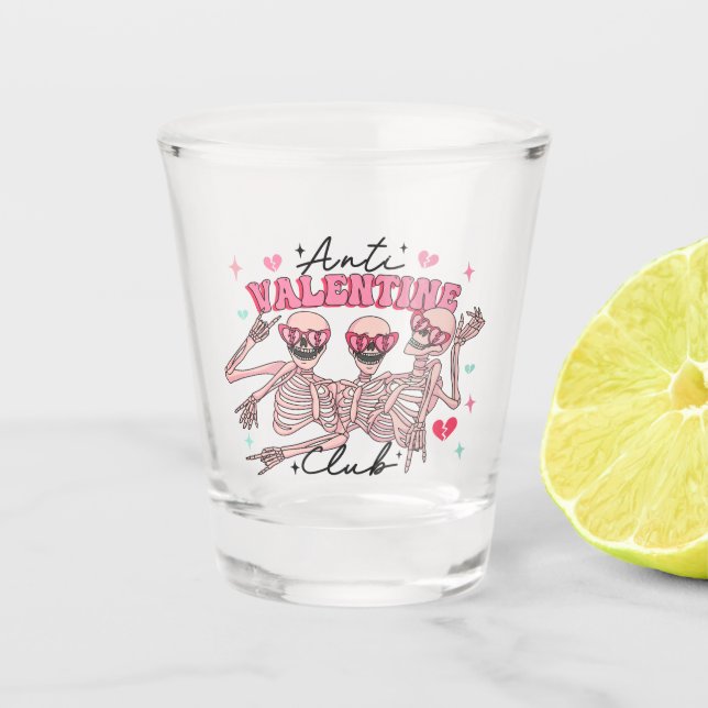 Vaso De Chupito Esqueletos anti-Día de San Valentín (Anverso)