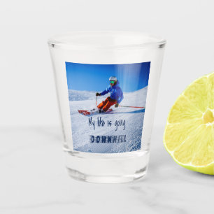 Vaso De Chupito Esquí de nieve motivacional sobre descenso