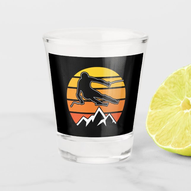 Vaso De Chupito Esquí retro (Anverso)