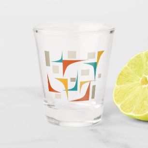 Vaso De Chupito Esquinas verde azuladas de Naranja rojo a mediados