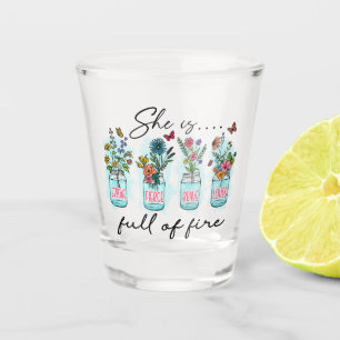 Vaso De Chupito Está llena de fuego - Vibrante potenciación floral