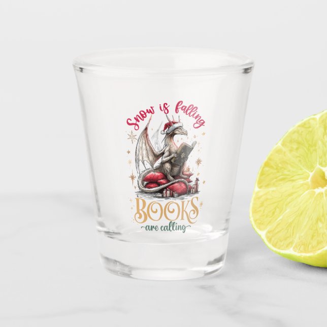 Vaso De Chupito Está nevando, los libros están llamando (Anverso)